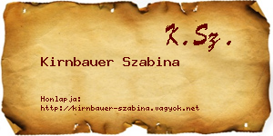 Kirnbauer Szabina névjegykártya